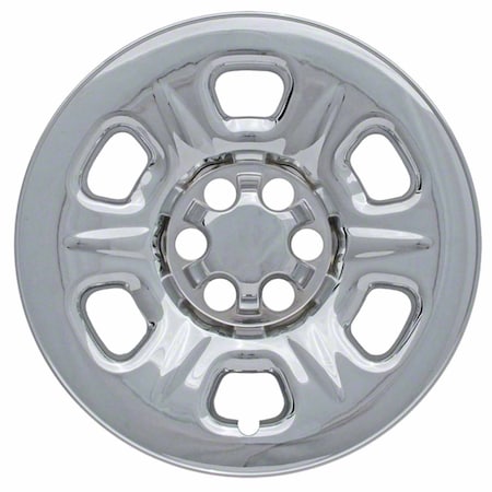 Coast2Coast 16", 6 Raised Dimpled Spoke, Chrome Plated, Plastic, Set Of 4, Compatible With Steel Wheels IWCIMP69X